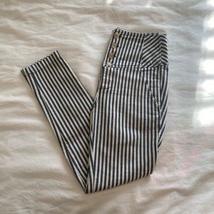 Free People Frankie High Waist Skinny Striped Pants 0